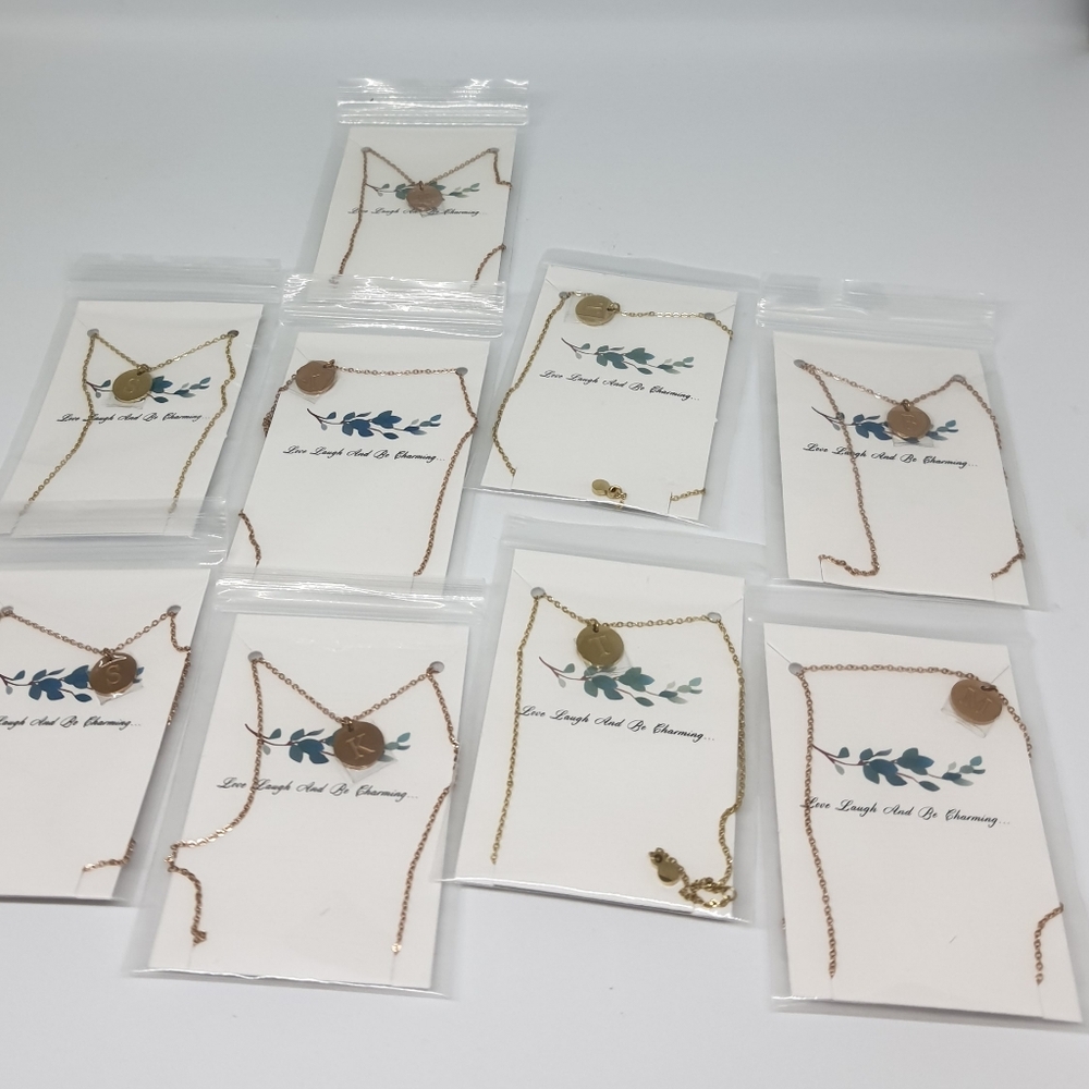 Initialed Gold Charm Necklaces